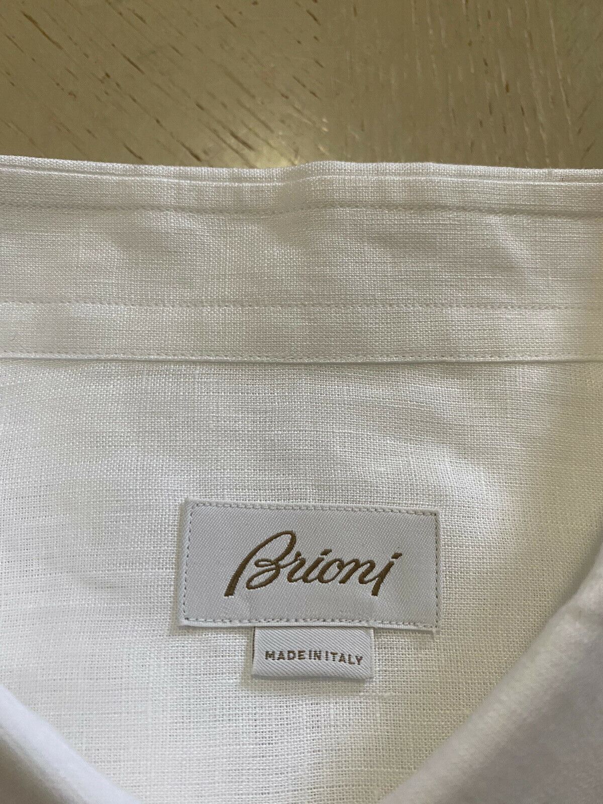 Neu mit Etikett: 500 $ Brioni Herren-Leinenhemd mit sortierten Ärmeln, Weiß, Größe XL, Italien