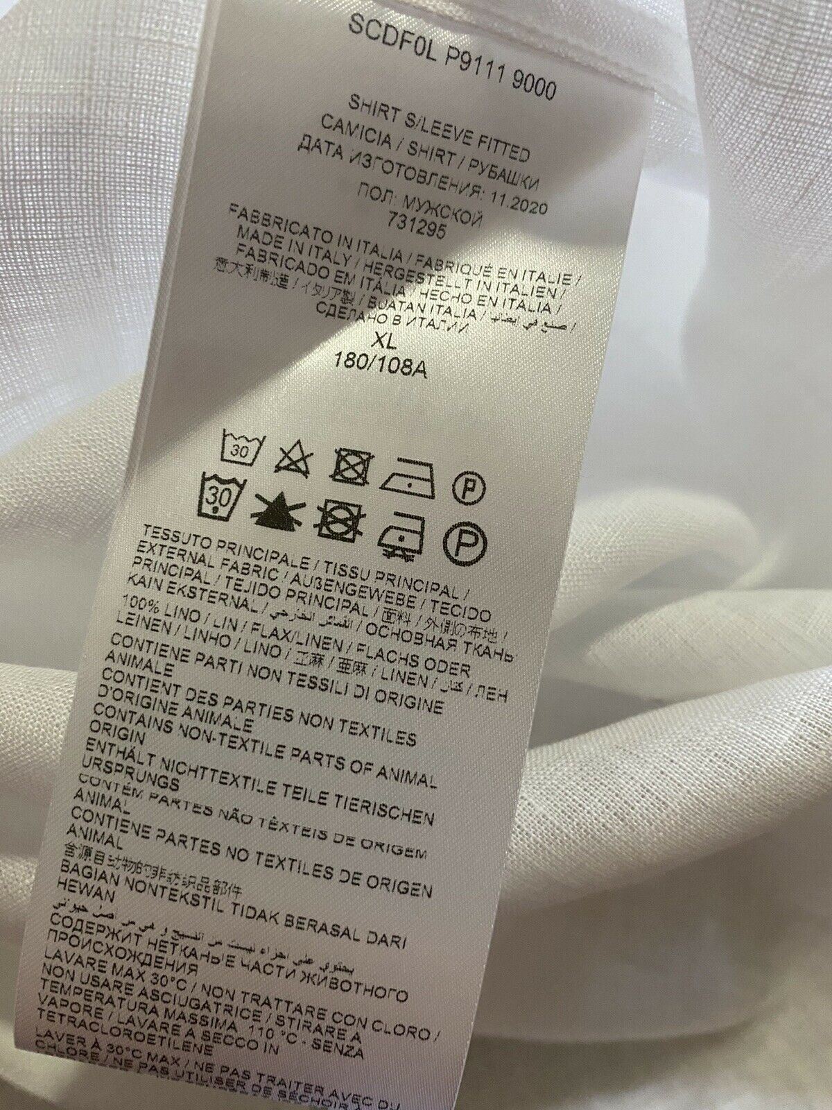 Neu mit Etikett: 500 $ Brioni Herren-Leinenhemd mit sortierten Ärmeln, Weiß, Größe XL, Italien