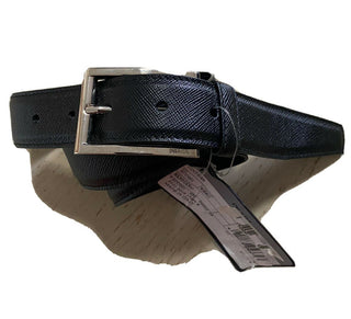 Neuer 570 $ PRADA Herren-Kleidergürtel Schwarz 100/40 Italien