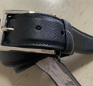 Neuer 570 $ PRADA Herren-Kleidergürtel Schwarz 100/40 Italien