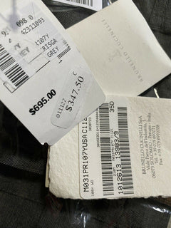 Neu mit Etikett: 695 $ Brunello Cucinelli Herren-Wollhose Grau 44 US/60 Eu Italien
