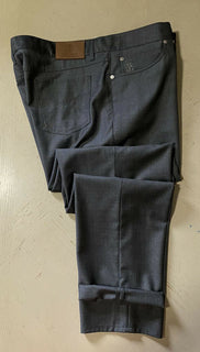 Neu mit Etikett: 695 $ Brunello Cucinelli Herren-Wollhose Grau 44 US/60 Eu Italien