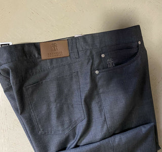 Neu mit Etikett: 695 $ Brunello Cucinelli Herren-Wollhose Grau 44 US/60 Eu Italien