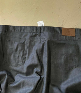 Neu mit Etikett: 695 $ Brunello Cucinelli Herren-Wollhose Grau 44 US/60 Eu Italien