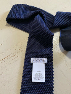 Neue strukturierte Seidenkrawatte von Brunello Cucinelli für 280 US-Dollar, Marineblau, Italien