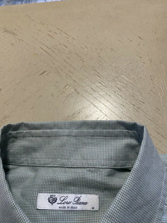 Neu mit Etikett: 535 $ Loro Piana Herren Francis Baumwollhemd LT Grün M Italien