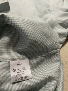Neu mit Etikett: 535 $ Loro Piana Herren Francis Baumwollhemd LT Grün M Italien