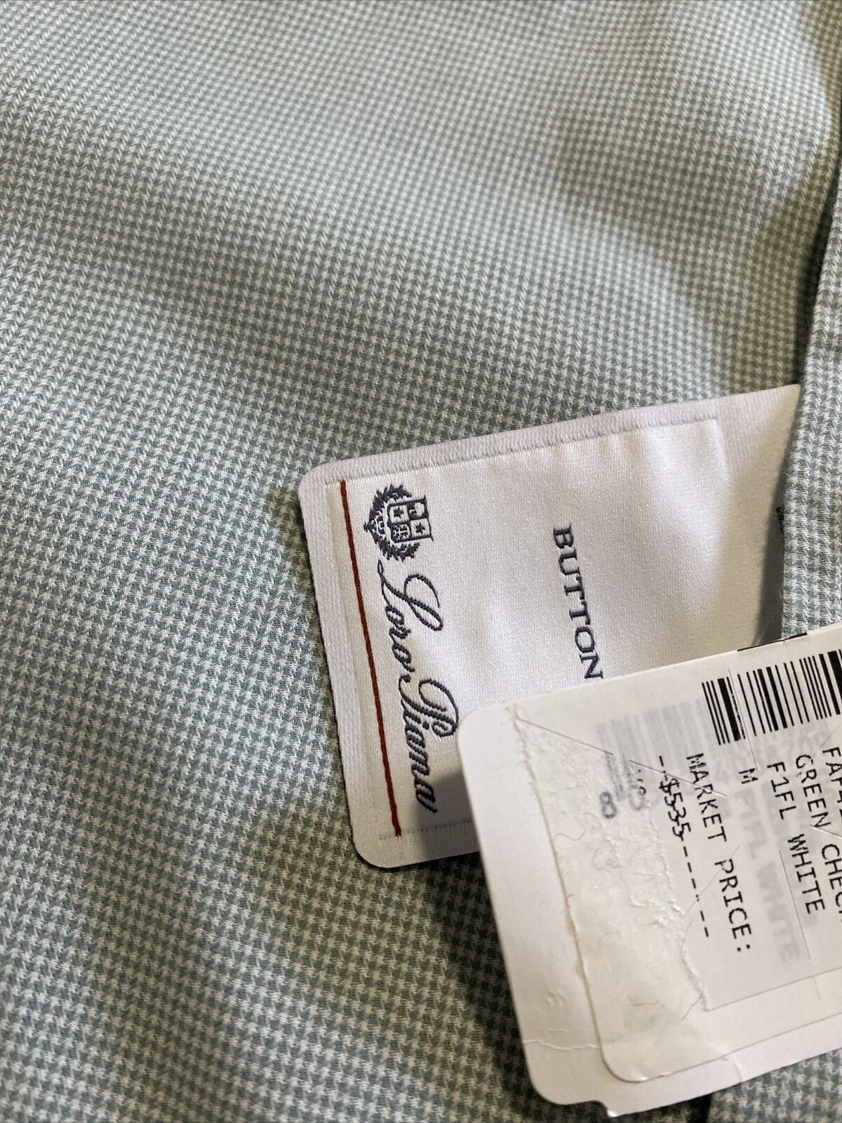 NWT $535 Loro Piana Мужская хлопковая классическая рубашка Фрэнсиса LT Зеленый M Италия