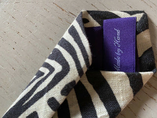 Neu 199 $ Ralph Lauren Purple Label Leinenkrawatte Schwarz/Weiß Handgefertigt in Italien