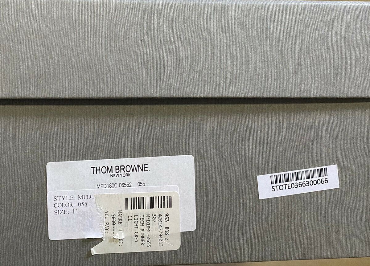 NIB $630 Thom Browne Men Tech Runner Mesh&Suede Sneakers Shoes Gray 11US/44 Eu