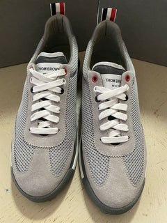 NIB $630 Thom Browne Herren Tech Runner Mesh&amp;Suede Sneakers Schuhe Grau 11US/44 Eu