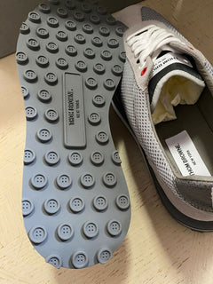 NIB $630 Thom Browne Herren Tech Runner Mesh&amp;Suede Sneakers Schuhe Grau 11US/44 Eu