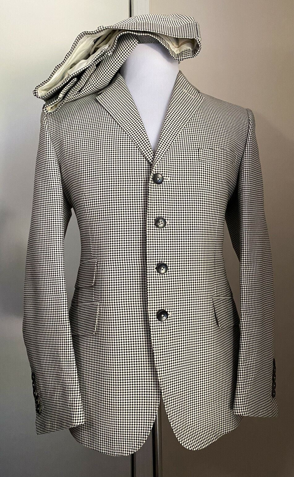 $5400 Gucci Tom Ford Men’s Iconic Slim Fit Suit White/Black 42R US ( 52R Eu )