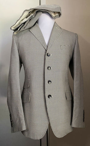 5.400 $ Gucci Tom Ford Iconic Slim Fit Herrenanzug Weiß/Schwarz 42R US (52R Eu)
