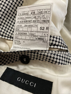 5.400 $ Gucci Tom Ford Iconic Slim Fit Herrenanzug Weiß/Schwarz 42R US (52R Eu)