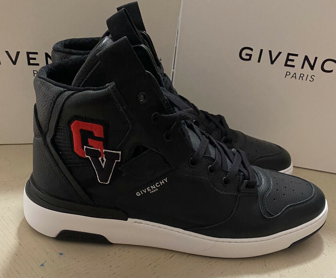 NIB $925 Givenchy Men High Top Logo Leather Sneakers Shoes Black 15 US/48 Eu