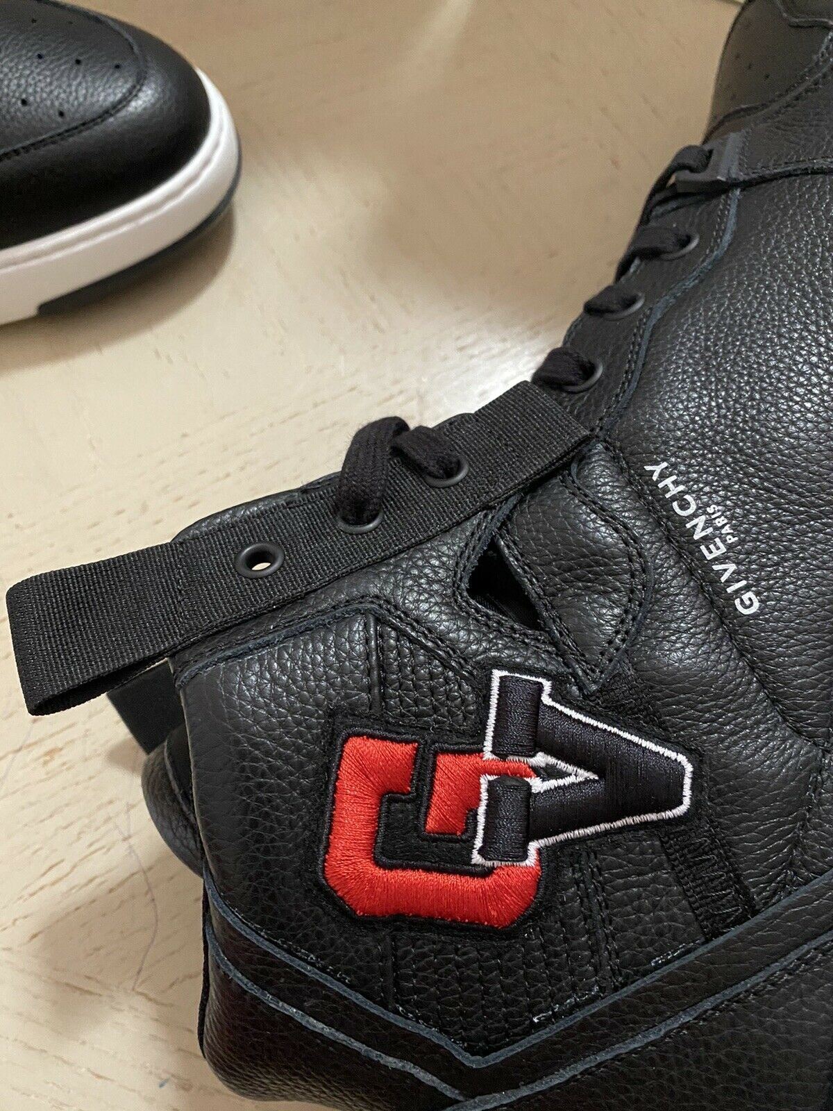 NIB $ 925 Givenchy Herren High Top Logo Leder Sneakers Schuhe Schwarz 15 US/48 Eu