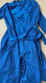 Neu $ 3600 Loro Piana Lucienne Ösen-A-Linien-Hemdkleid Blau 46/12 Italien