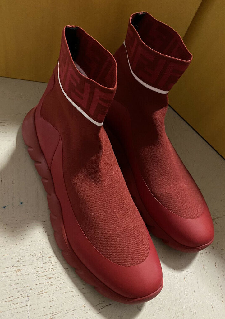 Neue $850 Fendi Herren Logo Sock Runners Sneakers Schuhe Rot 10 US/43 Eu Italien