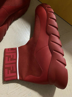 Neue $850 Fendi Herren Logo Sock Runners Sneakers Schuhe Rot 10 US/43 Eu Italien
