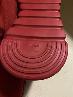 Neue $850 Fendi Herren Logo Sock Runners Sneakers Schuhe Rot 10 US/43 Eu Italien