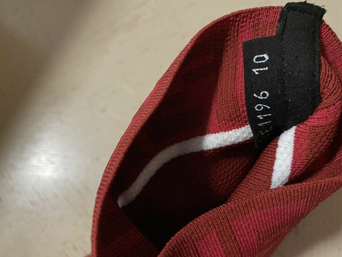 New $850 Fendi Men Logo Sock Runners  Sneakers Shoes Red 10 US/43 Eu Italy