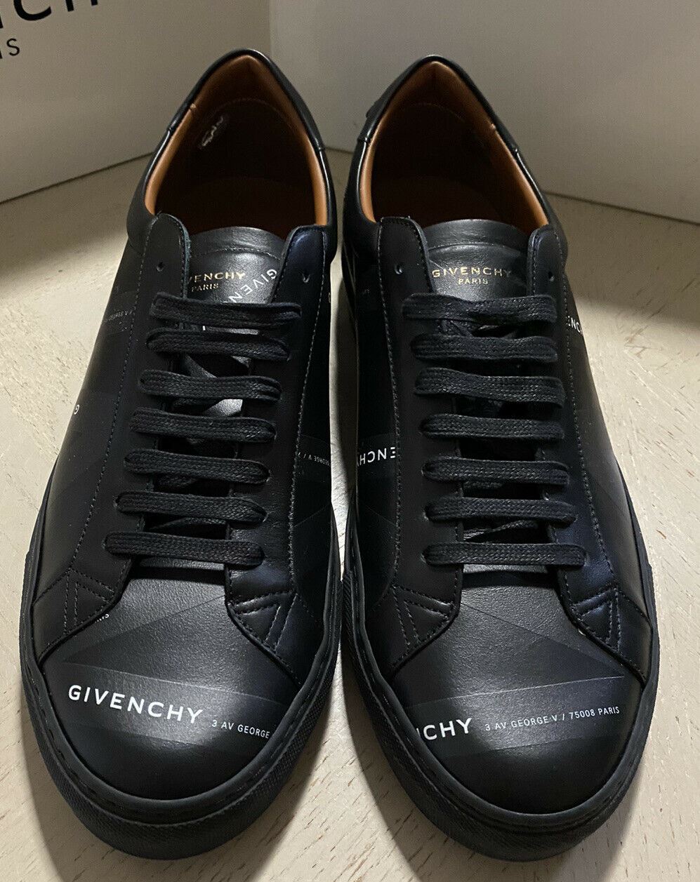 NIB $ 1095 Givenchy Herren Leder Urban Street Sneakers Schuhe Schwarz 9 US / 42 EU