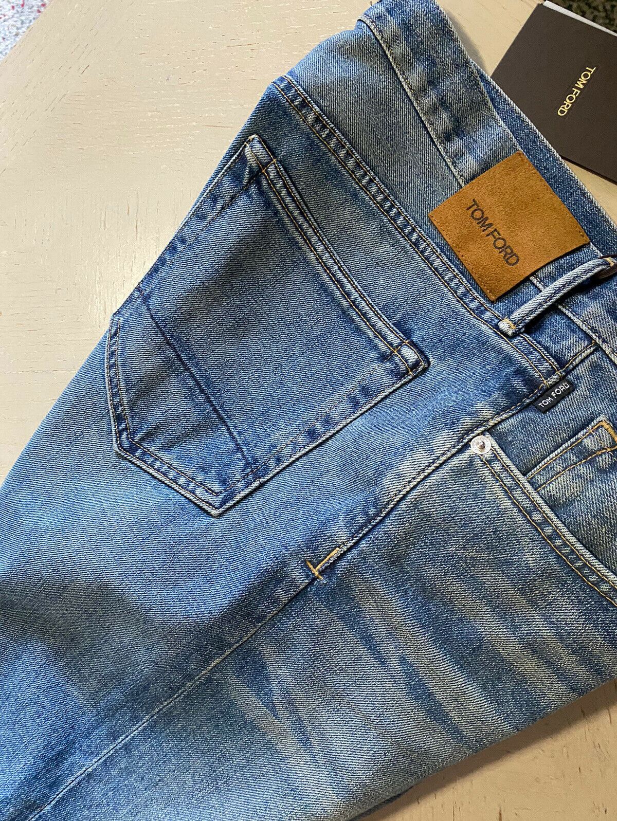 NWT $720 TOM FORD Men’s Straight Jeans Pants Blue Denim 38 US/54 Eu