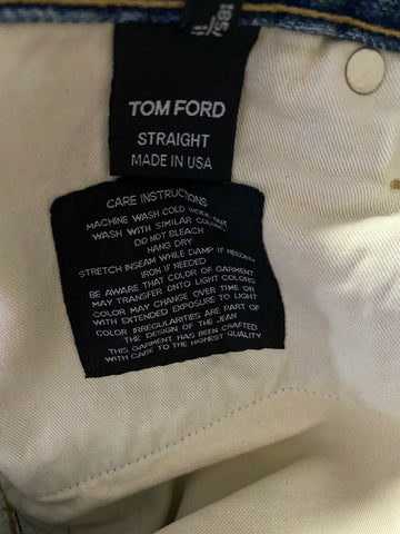 NWT $720 TOM FORD Men’s Straight Jeans Pants Blue Denim 38 US/54 Eu