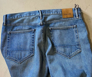 Neu mit Etikett: 720 $ TOM FORD Herren-Jeans mit gerader Passform, Blue Denim, 38 US/54 Eu