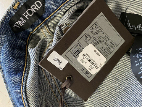 NWT $720 TOM FORD Men’s Straight Jeans Pants Blue Denim 38 US/54 Eu