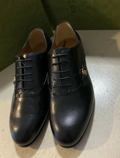 Neu 1600 $ Gucci Herren GG Monogram Lederkleidschuhe Schwarz 11,5 US (10,5 Eu)