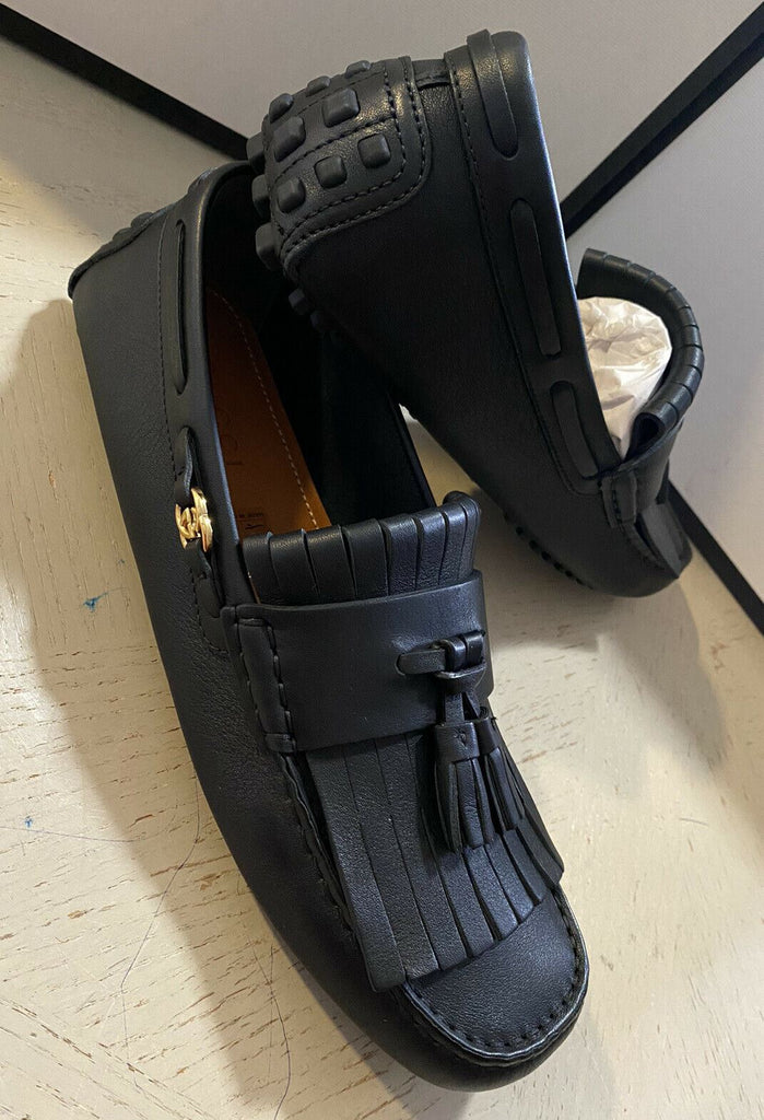 Neue Gucci Herren GG Leder Driver Loafers Schuhe Schwarz 8 US ( 7 UK ) Italien