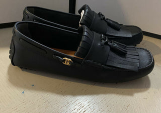 Neue Gucci Herren GG Leder Driver Loafers Schuhe Schwarz 8 US ( 7 UK ) Italien