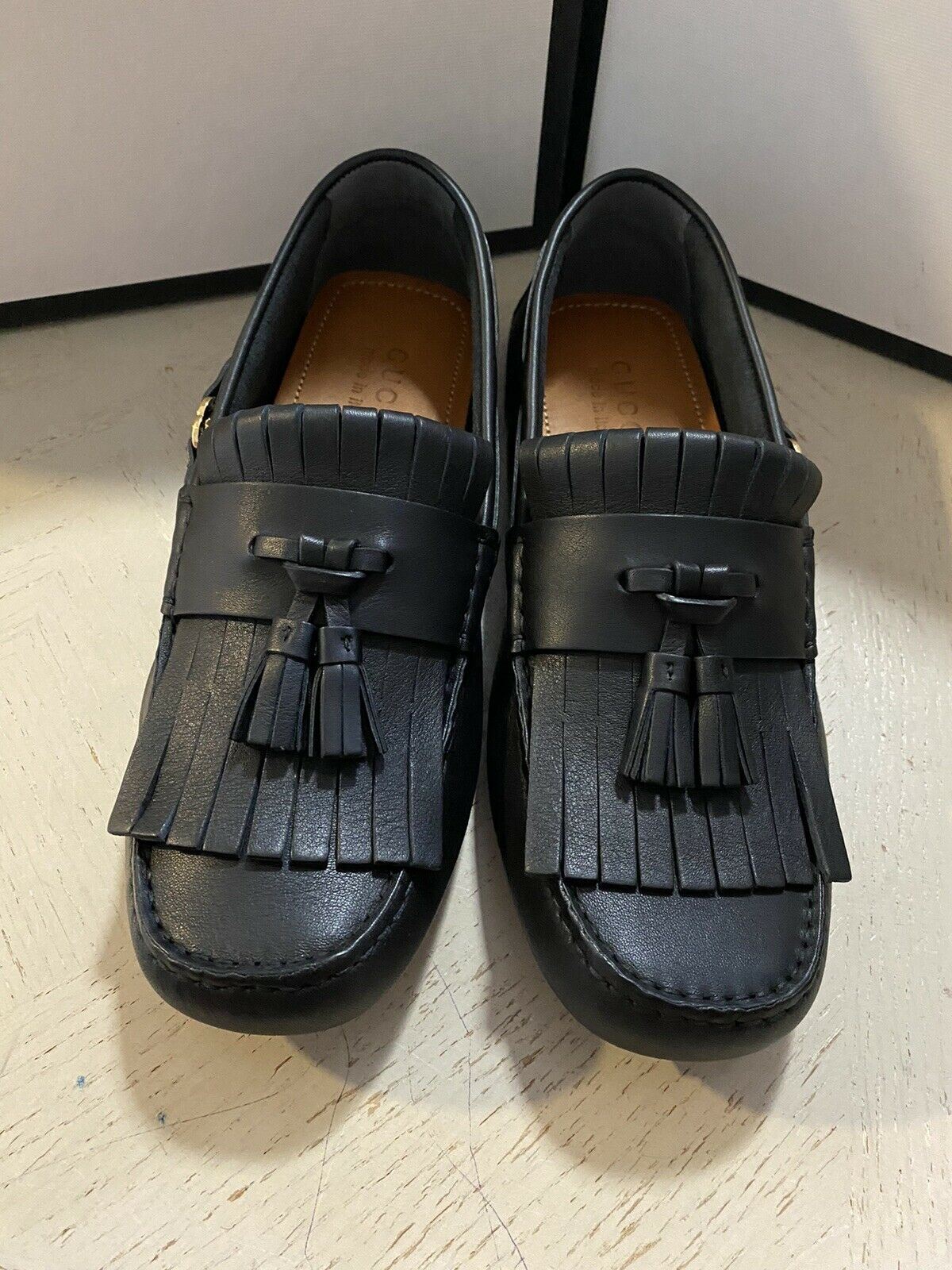 New Gucci Men’s GG Leather Driver Loafers Shoes Black 8 US ( 7 UK ) Italy