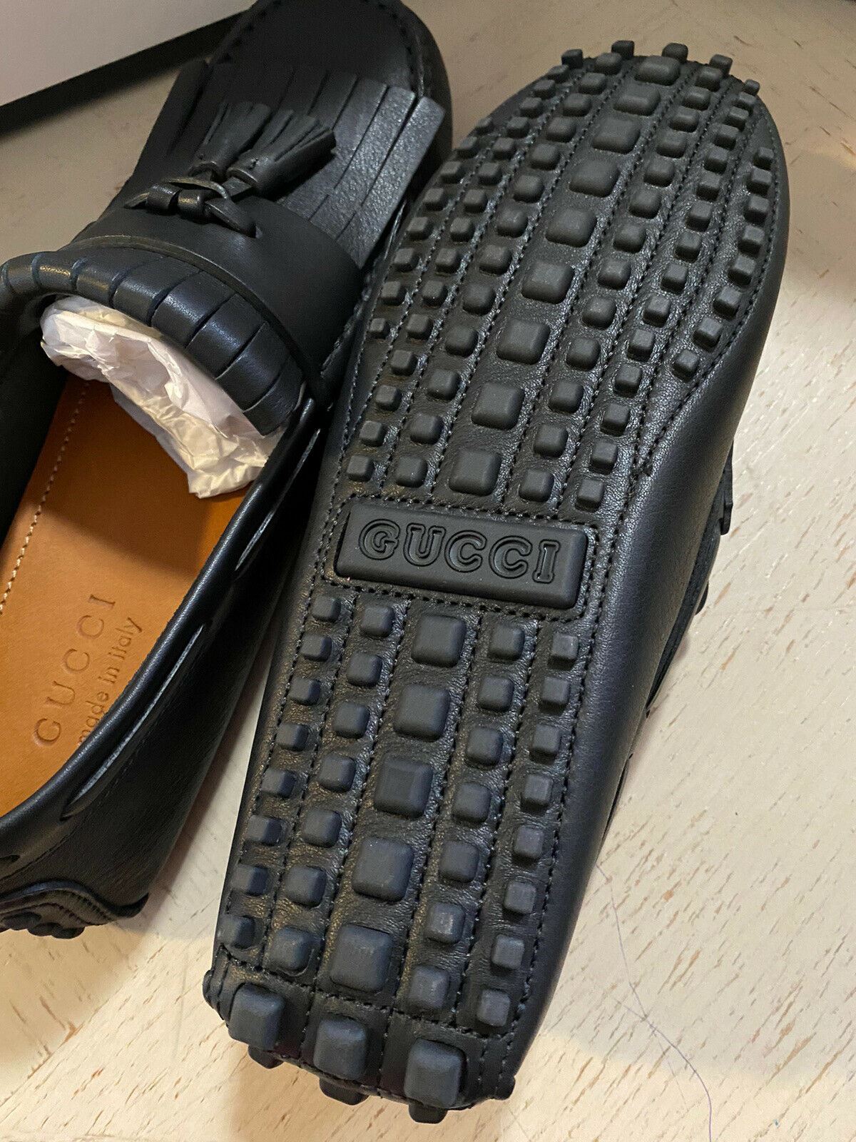 Neue Gucci Herren GG Leder Driver Loafers Schuhe Schwarz 8 US ( 7 UK ) Italien