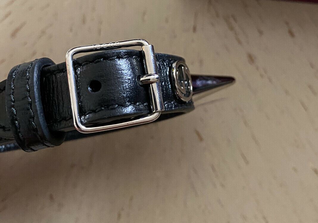 Кожаный браслет NWT Gucci с заклепками черного цвета, шипы
