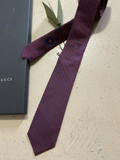 Neue Gucci Herren-Krawatte aus Seide mit GG-Monogramm, Rot, hergestellt in Italien