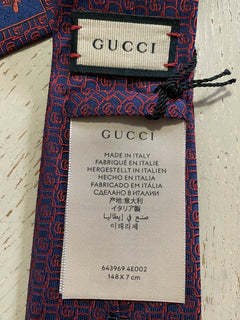 Neue Gucci Herren-Krawatte aus Seide mit GG-Monogramm, Rot, hergestellt in Italien