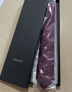 Neue Gucci Herren-Krawatte aus Seide mit GG-Monogramm, Rot, hergestellt in Italien