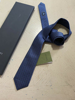Neue Gucci Herren-Krawatte aus Seide mit GG-Monogramm, Blau, hergestellt in Italien