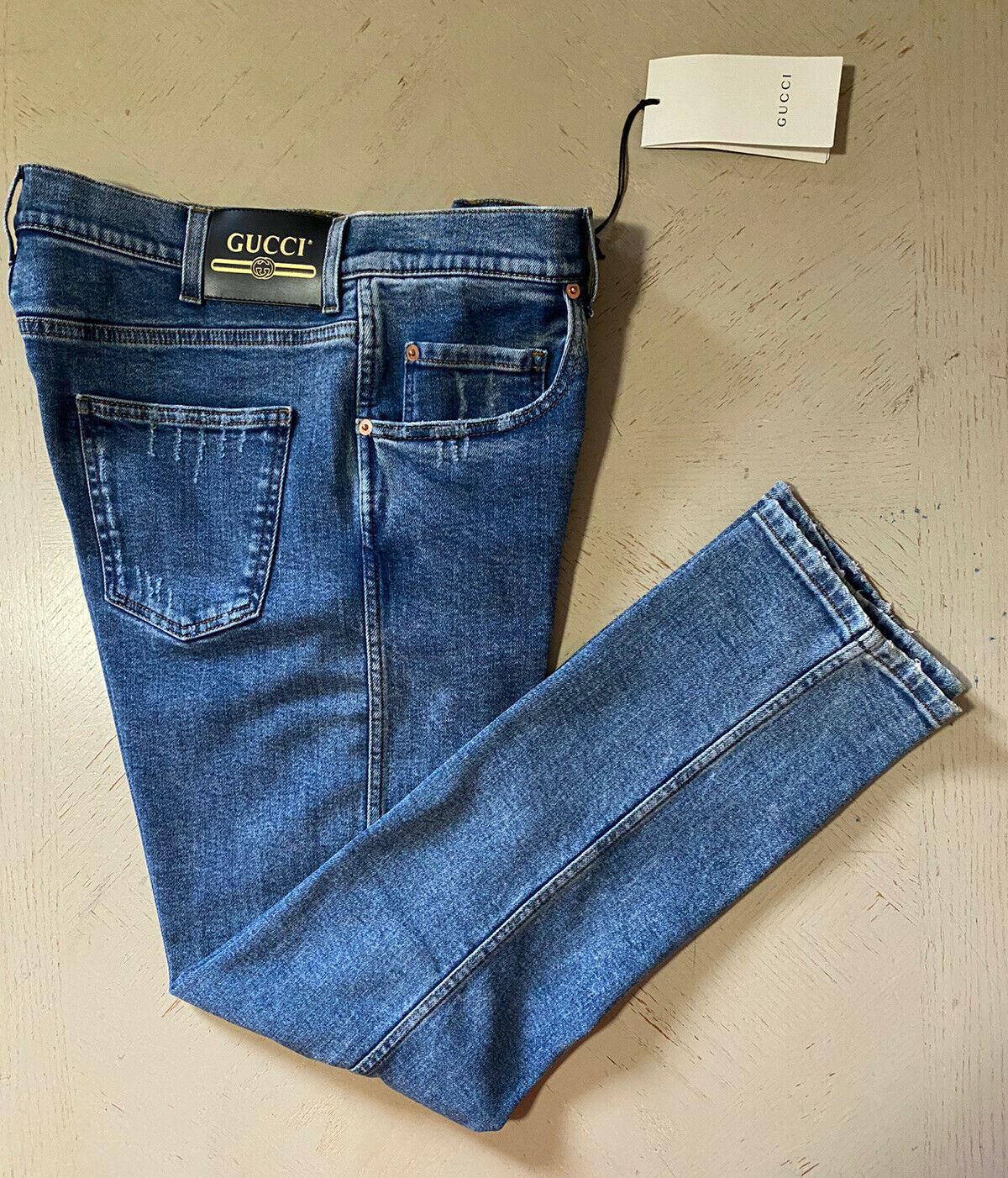 NWT $1200 Мужские джинсы Gucci Slim Fit Blue 36 США (52 евро) Италия