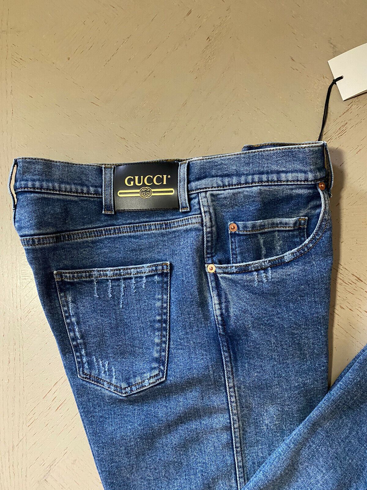NWT $1200 Мужские джинсы Gucci Slim Fit Blue 36 США (52 евро) Италия