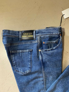 Neu mit Etikett: 1200 $ Gucci Herrenjeanshose Slim Fit Blau 36 US (52 Euro) Italien