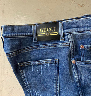 Neu mit Etikett: 1200 $ Gucci Herrenjeanshose Slim Fit Blau 36 US (52 Euro) Italien