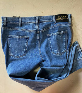 Neu mit Etikett: 1200 $ Gucci Herrenjeanshose Slim Fit Blau 36 US (52 Euro) Italien