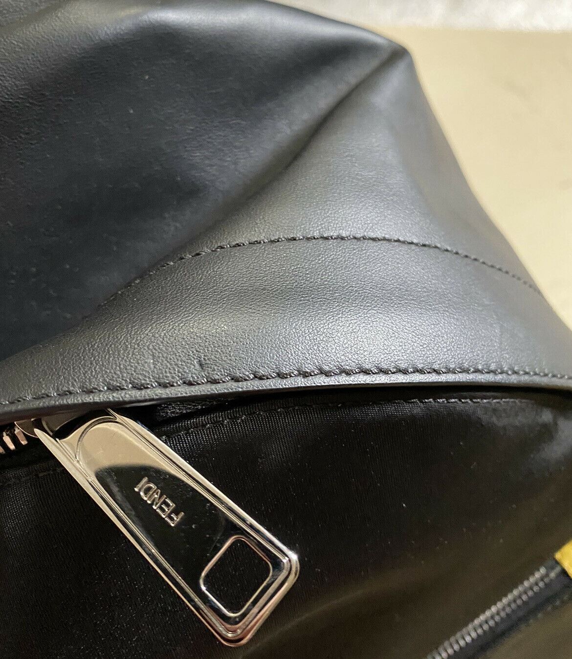 New $1790 Fendi Monster Eye leather/Nylon Backpack Black Italy