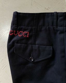Neu mit Etikett: Gucci Herren-Kurzhose aus Militär-Baumwolle, Schwarz, Größe 32, US-Italien