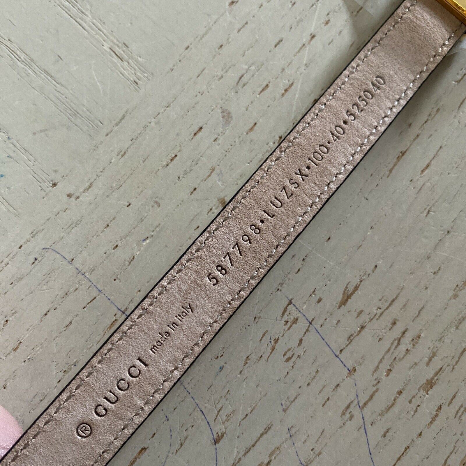 Neuer Gucci Herren-Ledergürtel mit kleiner Breite, Beige/Gelb, 100/40, Italien