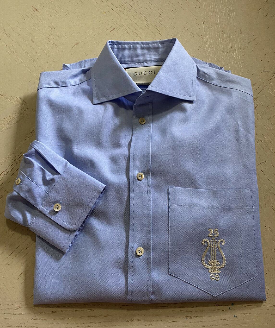 Neues 780 $ Gucci Herrenhemd Blau 36/14 Italien